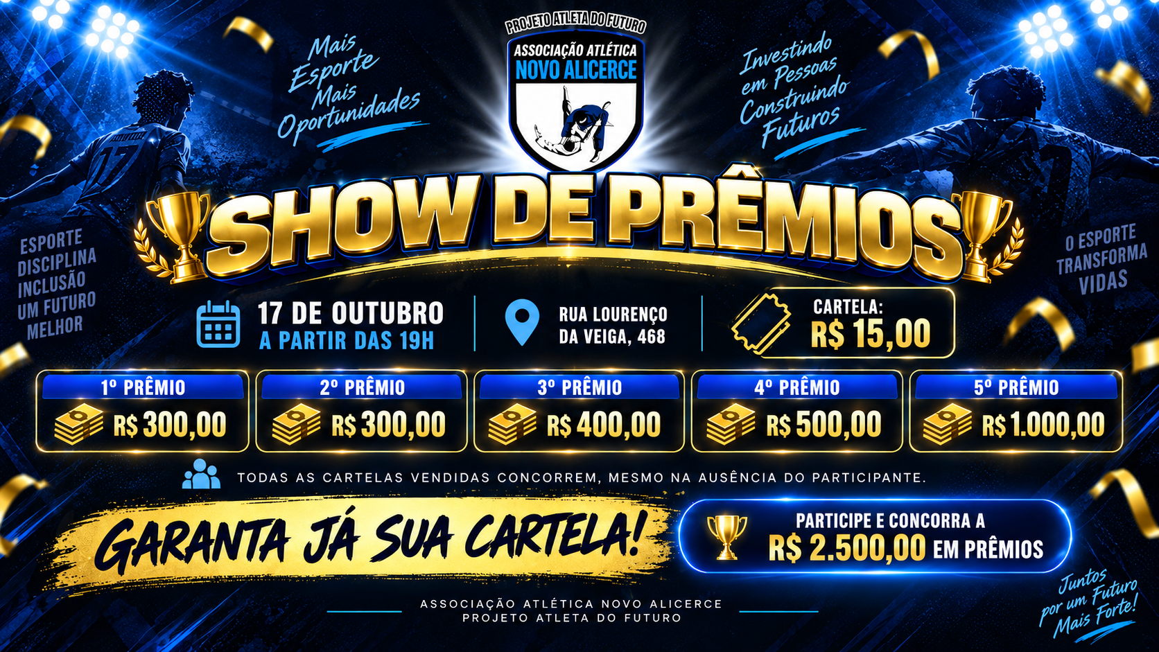 Divulgação de SHOW DE PREMIOS NOVO ALICERCE